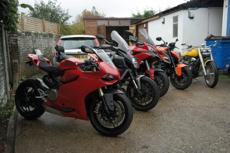 Motorbikes in the yard